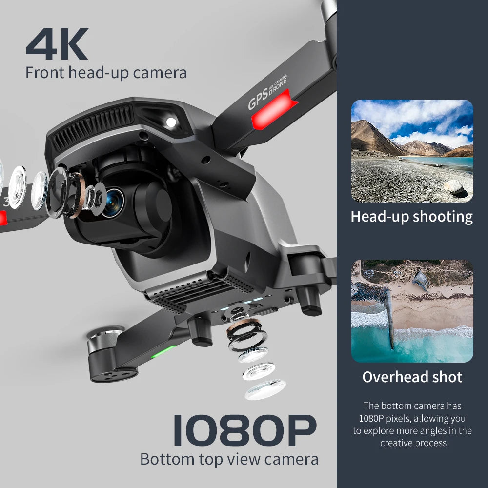 L106 Pro 3 Drone 4K Profesional 3-Axis Gimbal 4K HD Dual Camera 5G GPS Fllow Me Wifi Fpv Brushless Motor Dron RC Quadcopter Toys