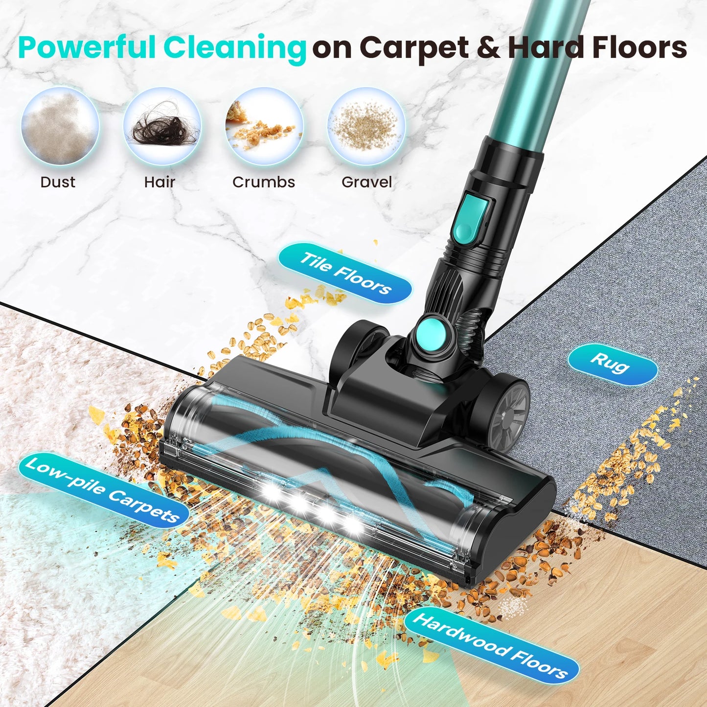 INSE N3T Cordless Vacuum Cleaner 20Kpa 6 in 1 Lightweight Stick Vacuum Up to 40mins Runtime for Home Carpet Pets Hair Hard Floor