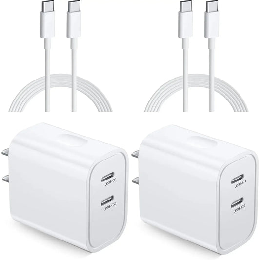 For iPhone16 Charger, 2 Pack 40W Dual USB C Charger Block with 2X 6FT USB-C Cable for iPhone 15 Pro Max Plus,iPad Pro Air