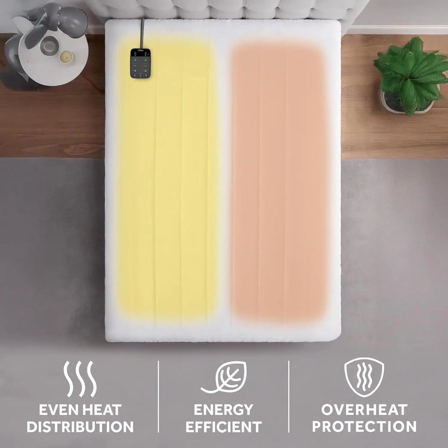 Wi-Fi Connected Electric Mattress Pad, 10 Heat Settings, Queen Size, App & Voice Control