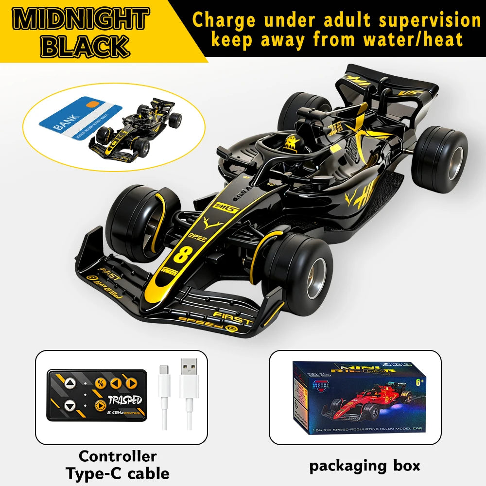 Mini RC Drift Car with Gyro, 1:64 4WD Full Proportional RC Cars, High Speed Remote Control Car with Lights, Vehicle for Adults K