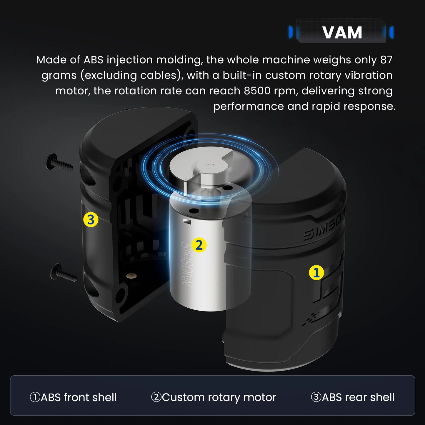 SIMSONN VAM and VAM Pro Linear Motor Haptic Reactor for the Pro X Ultra Pedal and Plus X Pedal for Vibration Feedback