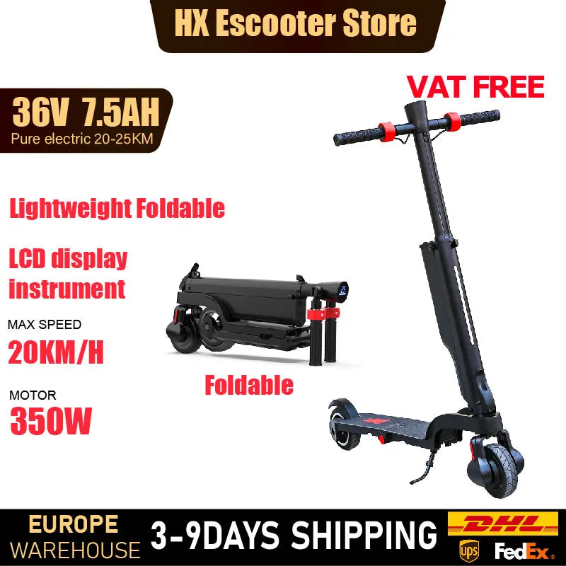 HX X6 EScooter Adult 350W 7.5AH 36V 25KM/H Foldable Electric Kick Electric Scooter 5.5 inch Wheel EScooter For Adult Children