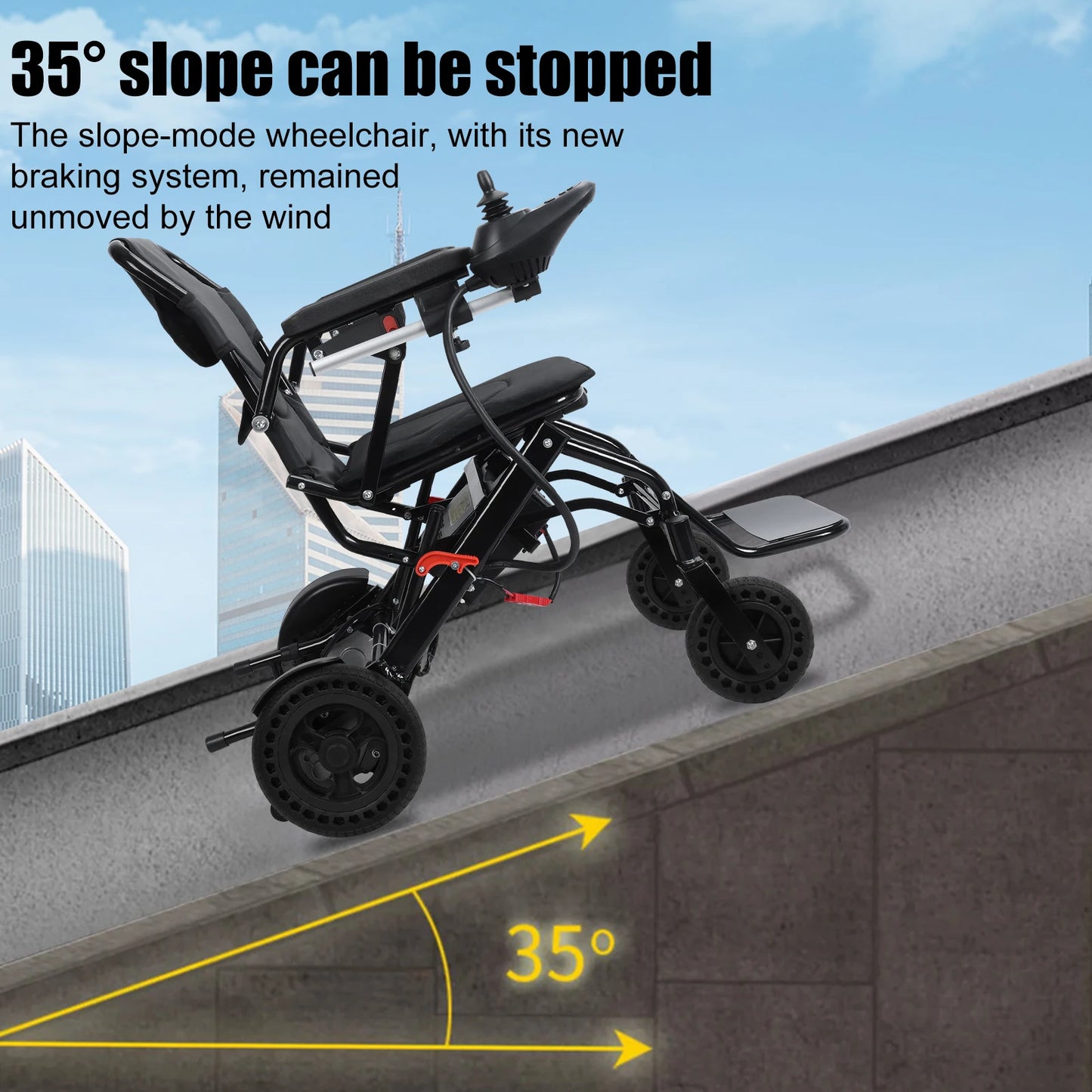 Walker Walking Aid, Electric Wheelchair,Lightweight Electric Wheelchair for Adults, Portable Wheelchair with 500W Motors,12 Mi