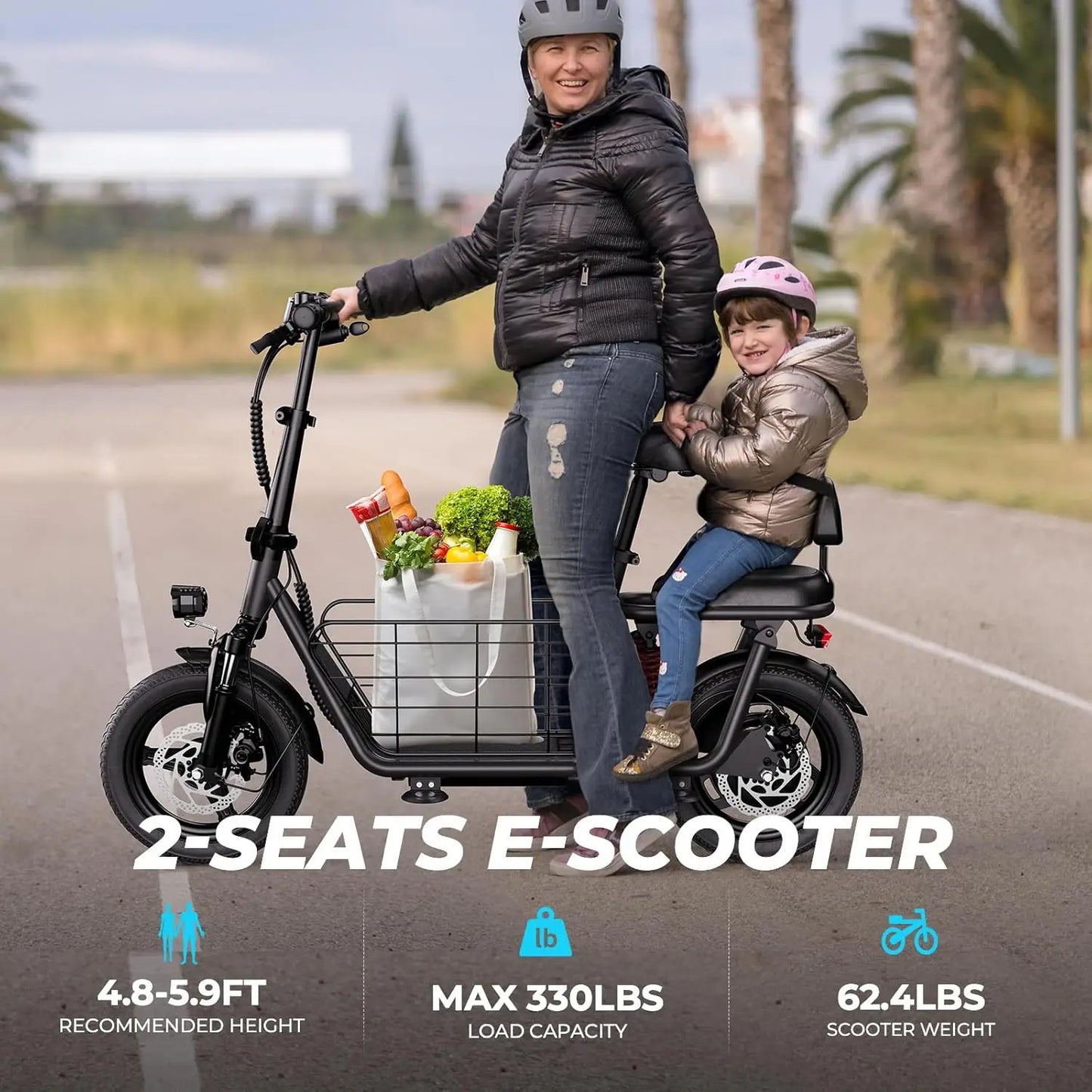 FURIDER Youth Electric Scooter, 500W Motor, 48V10AH Battery, 18MPH, Urban Commuting Electric Scooter, 14" Adult Electric Scooter