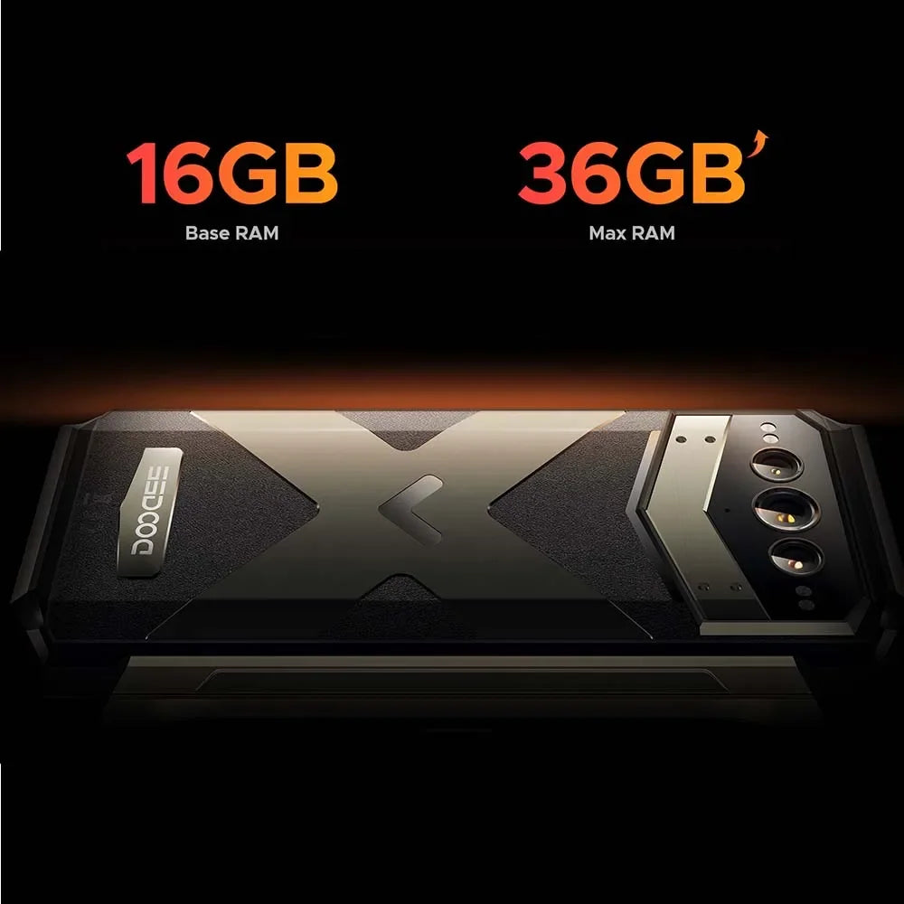 DOOGEE V Max Plus 5G Rugged Phone 6.58" Dimensity 7050 16GB+512GB 200MP Camera 22000mAh Large Battery Lighting Effect Phone