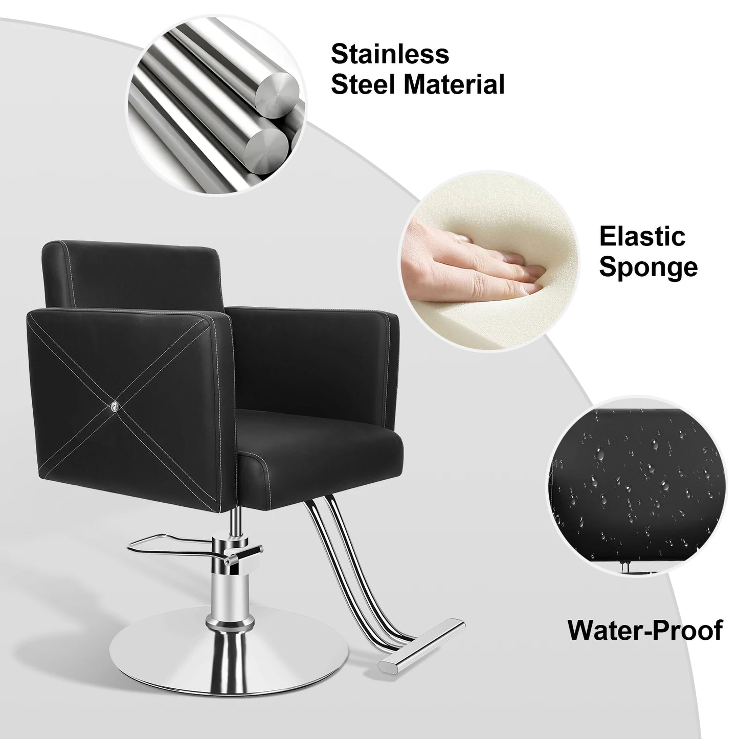 Max Load Weight 330 Lbs Hair Salon Chair Stylist Chair with Heavy Duty Hydraulic Pump, 360 Degrees Rolling Chair