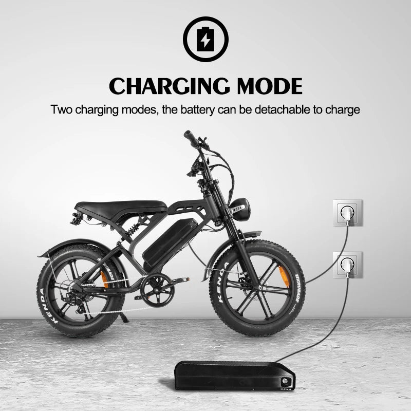 MOVCAN, V20, Adult Electric Bike, 19MPH 40 Miles, 750W Brushless Motor, Removable Battery 48V 15.6AH, Commuter Electric  Bike