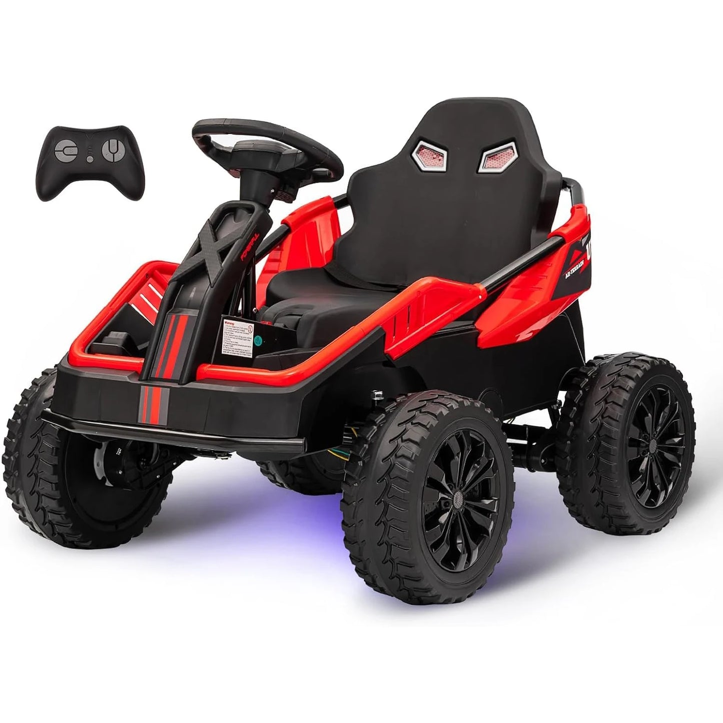 24V Kids Power 4 Wheels,200W 4x4 Ride On Toy Electric Go Kart 4 Shock Absorbers, Wear-Resistant Wheels, Music,4 Wheeler ATV