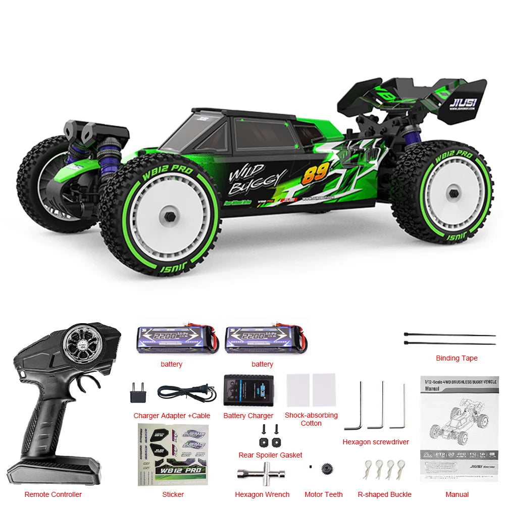 WB12 PRO 1/12 JIUSI Racing Car 80KM/H Brushless Remote Control Car High Speed Competitive Off-road 4WD RC Car Toys As Gift