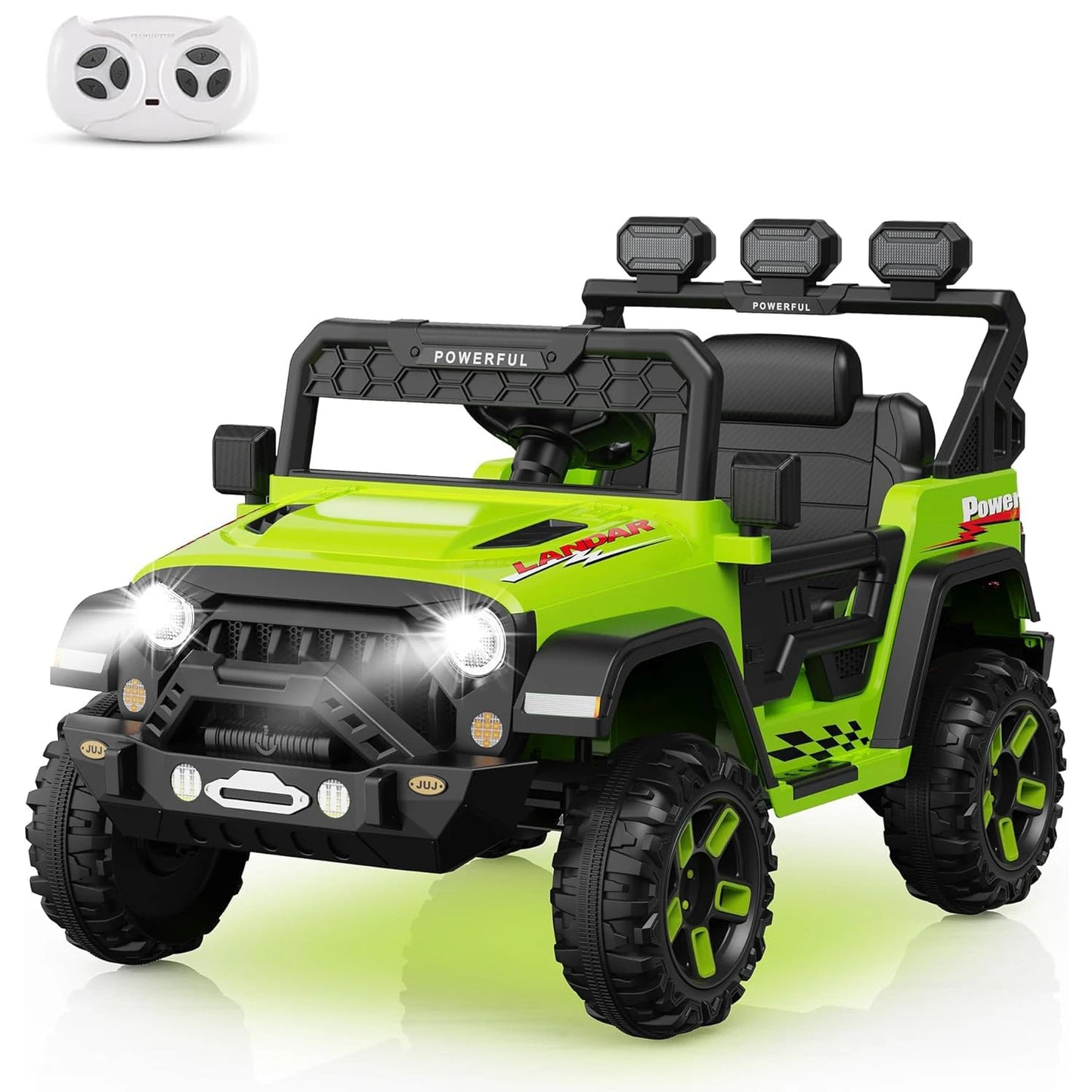 12v Kids Ride on Truck Car, Electric Vehicles with Parent Remote Control, Battery Powered Toy Car for Toddler, LED, 3 Speeds