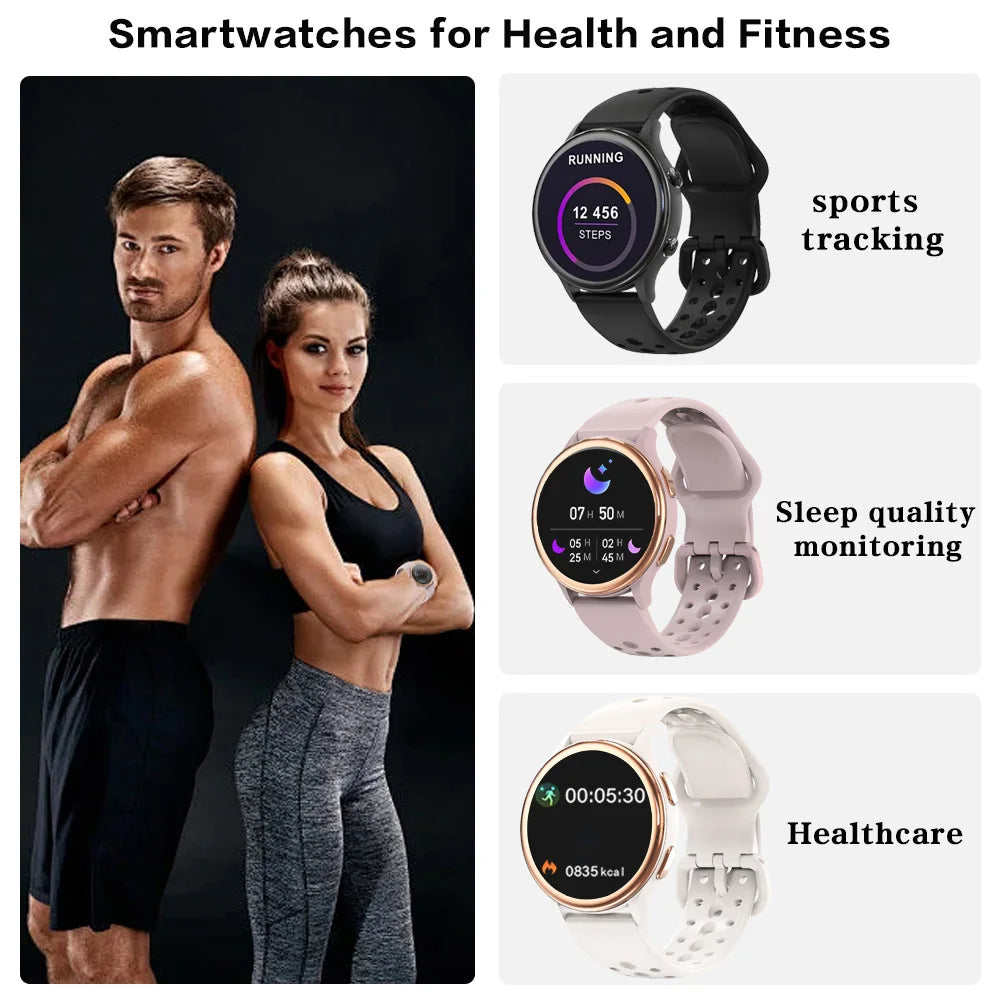 Smart Watches for Women [400+Watch Faces/Calls/Female Health], 1.27" Fitness Tracker Smartwatch for iPhone ＆ Android, Activity T