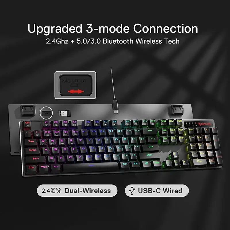 Redragon K556 Pro Wireless RGB Tri Mode Mechanical Keyboard