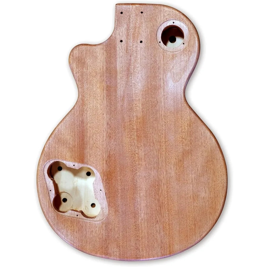 DIY Electric Guitar Kit Natural Right Handed 6 String HH Pickup Configuration with Maple Neck Okoume Body Mahogany Top Composit