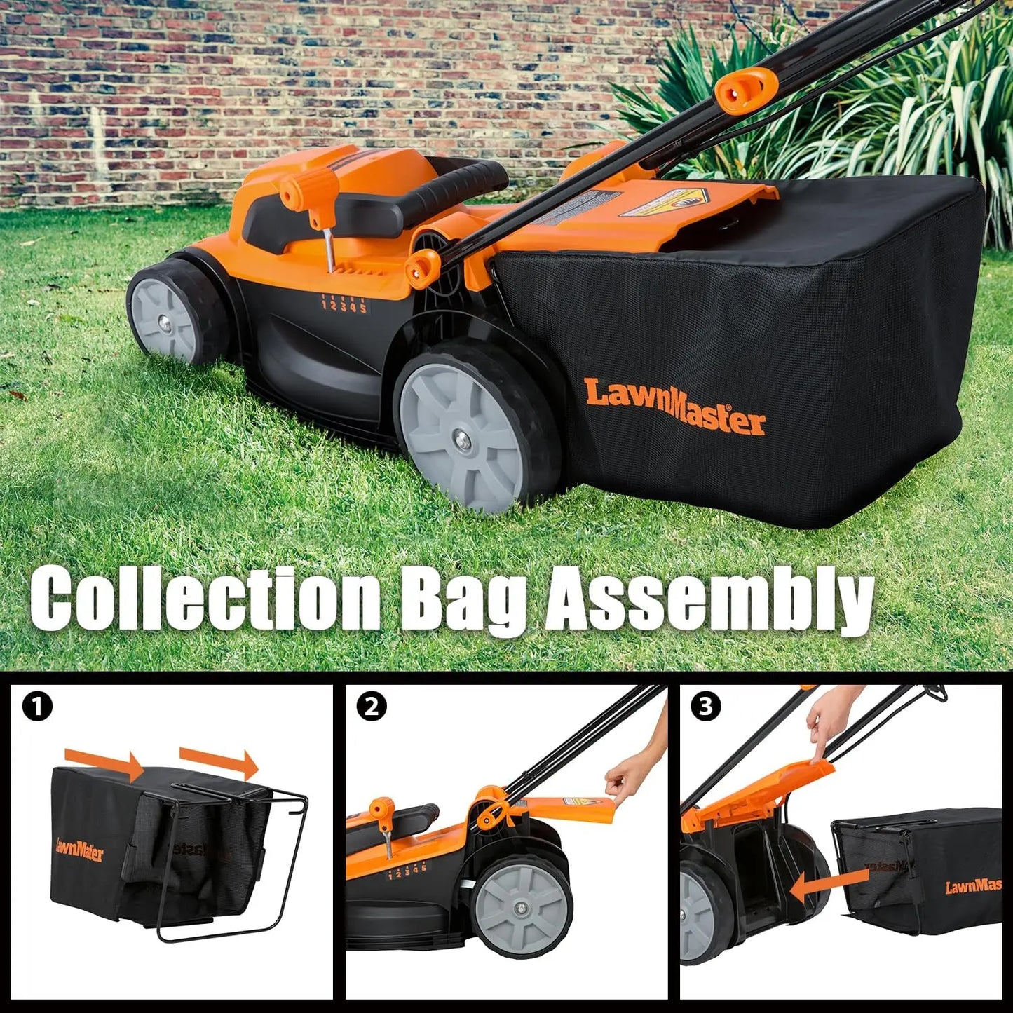 Electric Corded Lawn Mower 11Amp Lightweight For Easy Maneuverability
