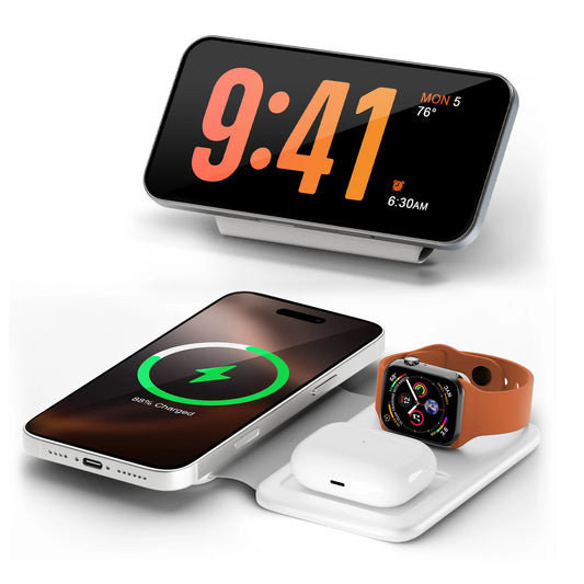 15W Wireless Chargers Magnetic 3 in 1 Foldable Stand Pad Dock Fast Charg Travel iPhone17 16 15 14 13 Pro Max Apple Watch Airpod