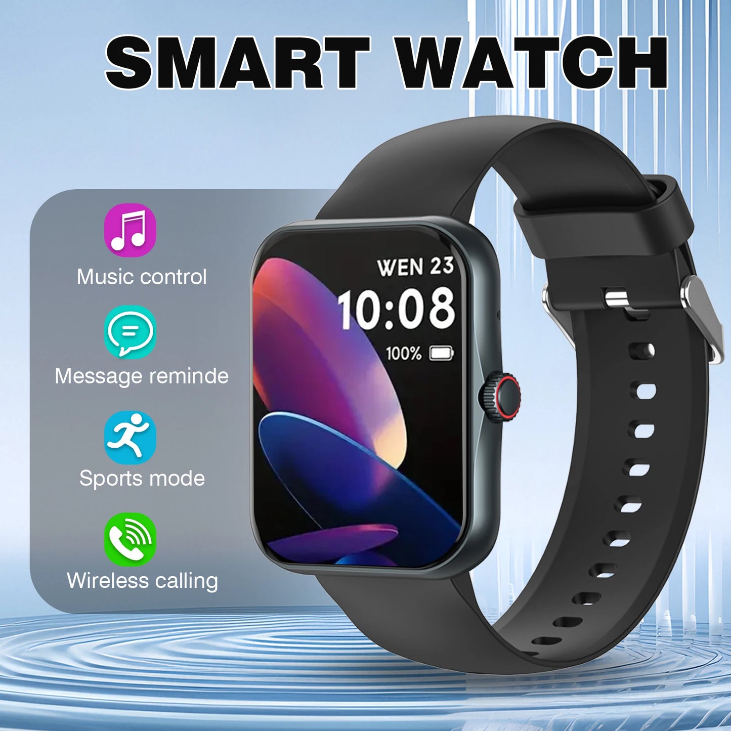 Smart watch, wireless calling /dial, multi -Sport mode, calling reminder and rejection,Various APP Reminders