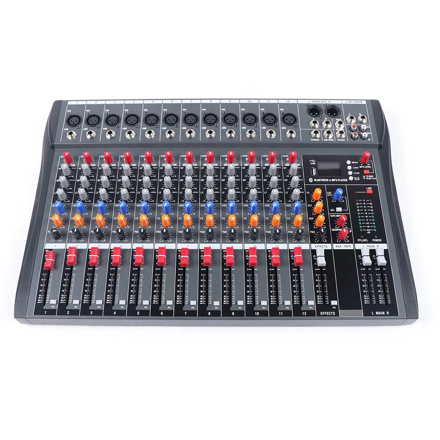 12 CH Channel Studio Audio Mixer Bluetooth USB DJ KTV Sound Board Mixing Console