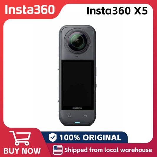 Insta360 X5 8K30fps 360 Video with Dual 1/1.28" Sensors 208 Mins Battery Life Tougher, Replaceable Lenses