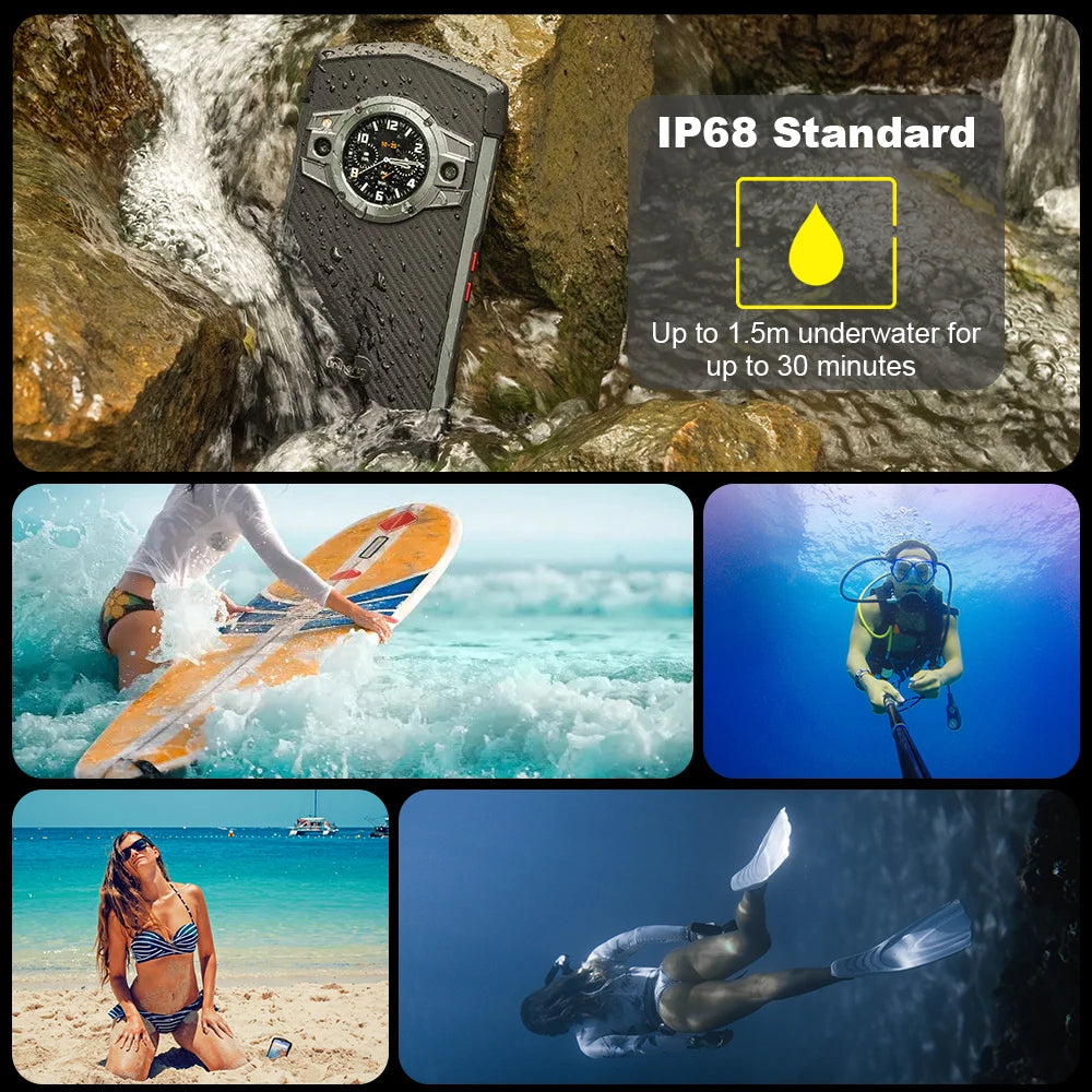 Unihertz Tick Tock Rugged Smartphone 5G Android Cellphone 6000mAh Phone with Dual-Screen 128GB 48MP Camera IP 68 Bluetooth 5.1