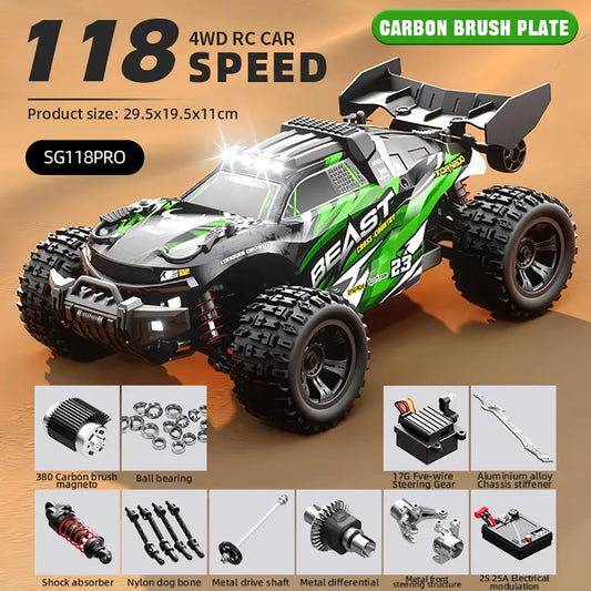 ZLL SG118 PRO 1:16 35km/h 4WD RC Car High Drift Speed Off Road Vehicle 1:16 Full Scale Professional Remote Controller Toy Car