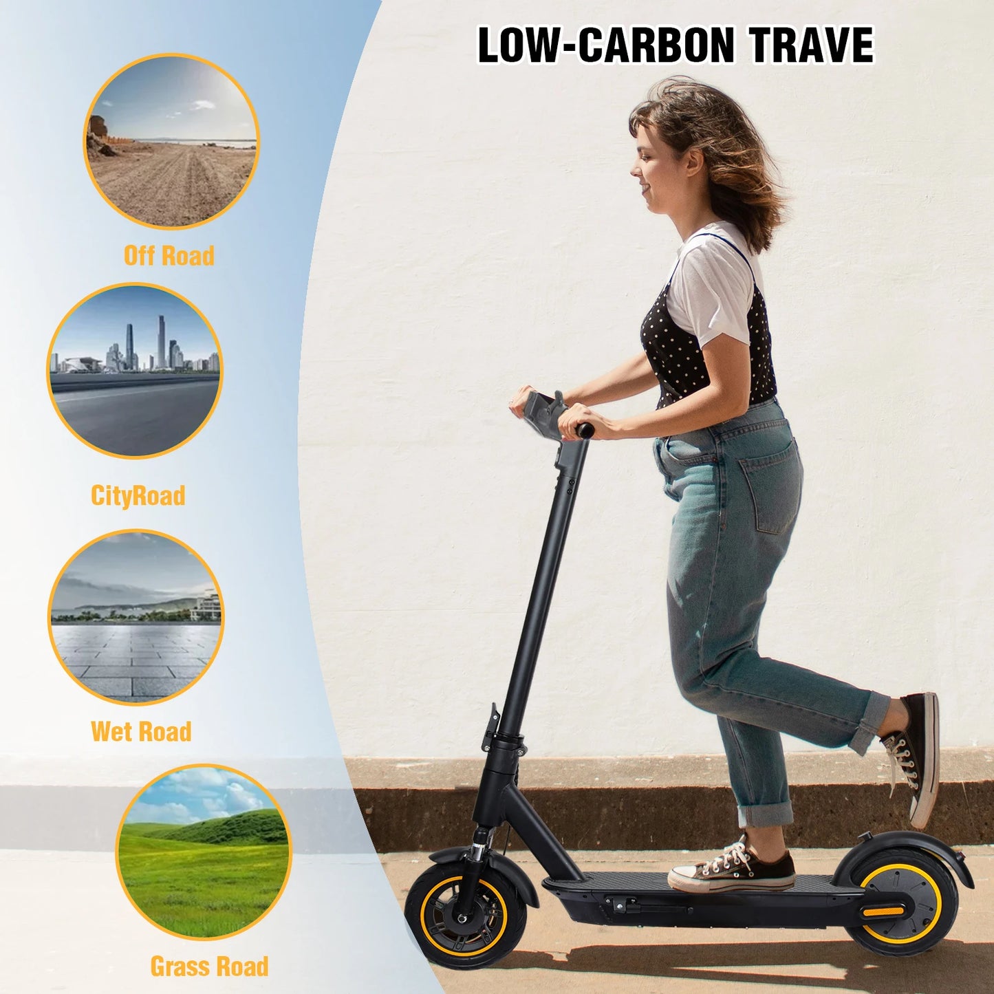 FREEBOY 500W Foldable Electric Scooter, 10'' Inflatable Tire, 36V 15Ah Battery, Range 35-40km, APP Support E-scooter